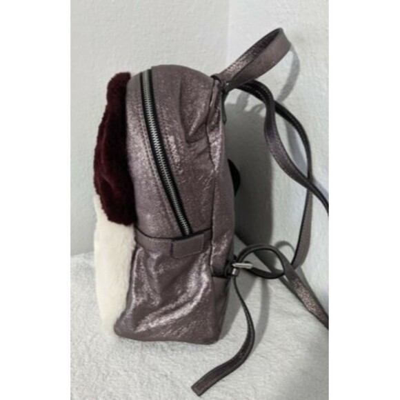 Innue Genuine Calf Leather Glitter Made in Italy Faux Fur Purse Backpack Bag main image 5